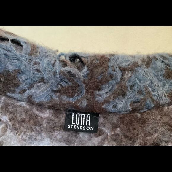 LOTTA STENSSON HANDMADE ARTIST WOVEN FULL LENGHT COAT  VINTAGE EUC MEDIUM - Picture 9 of 13